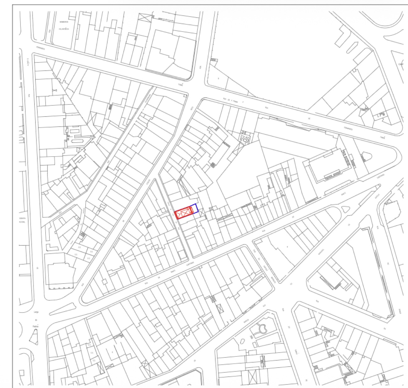 Site plan showing the plot in Porto's Bonfim